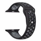 Ремешок-браслет для Apple Watch 38mm Silicone Nike Sport Band (Black-Gray)