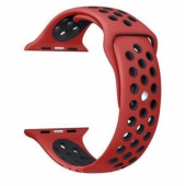 Ремешок-браслет для Apple Watch 42mm Silicone Nike Sport Band (Red-Black)