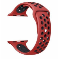 Ремінець-браслет для Apple Watch 42mm Silicone Nike Sport Band (Red-Black)