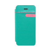 Чехол Книжка для iPhone 5/5S SANTA BARBARA DESINGNER (Берюзовый) (Кожа)