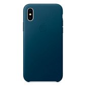 Чехол Накладка для iPhone Xs Max Apple Leather Case (cosmos blue)
