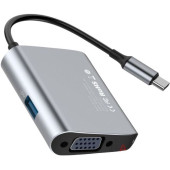 Перехідник Baseus Enjoyment series Type-C to VGA+USB 3,0 HUB Adapter (gray) BOG