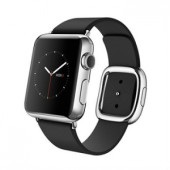 Apple Watch 38mm Stailnless Steel Case with Modern Black Buckle (MJYM2)
