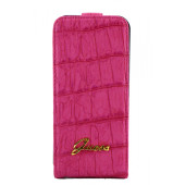Чехол Флип для iPhone 5/5S GUESS Crocodile (розовый) (кожа)