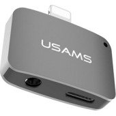 Перехідник Usams Lightning to and Lightning AUX (us-sj096) (gray)
