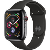 Apple Watch Series 4 GPS + LTE 44mm Black Steel w. Black Sport b. Black Steel (MTV52)