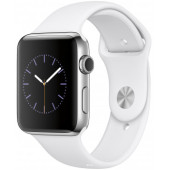 Apple Watch Series 2 42mm Stainless Steel Case with White Sport Band (MNPR2)