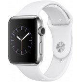 Apple Watch Series 2 42mm Stainless Steel Case with White Sport Band (MNPR2)