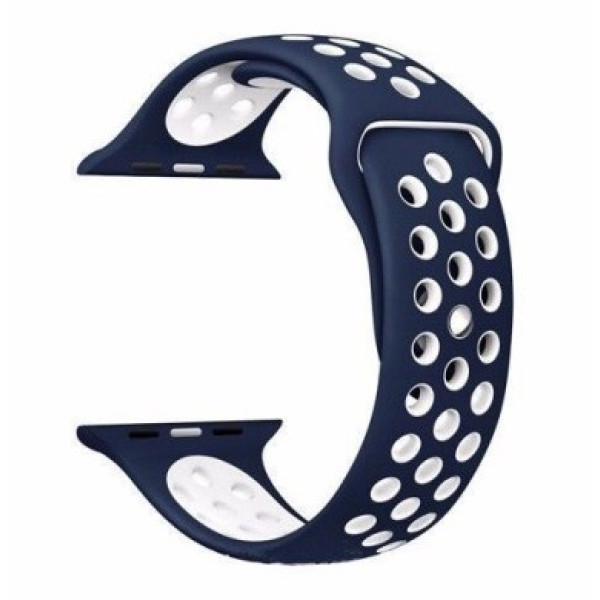 Ремешок-браслет для Apple Watch 38mm Silicone Nike Sport Band (Midnight Blue-Blue) - фото Ремешок-браслет для Apple Watch 38mm Silicone Nike Sport Band (Midnight Blue-Blue)
