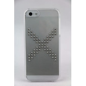 Чехол Накладка для iPhone 5/5S WD X Series SWAROVSKI ELEMENT(Белый) (Пластик)