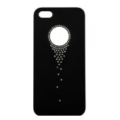 Чехол Накладка для iPhone 5/5S RGBMIX Diamond (черный) (пластик)