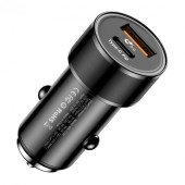 Автомобільна зарядка Baseus Small 36W Type-C PD+USB Quick Charge /black/