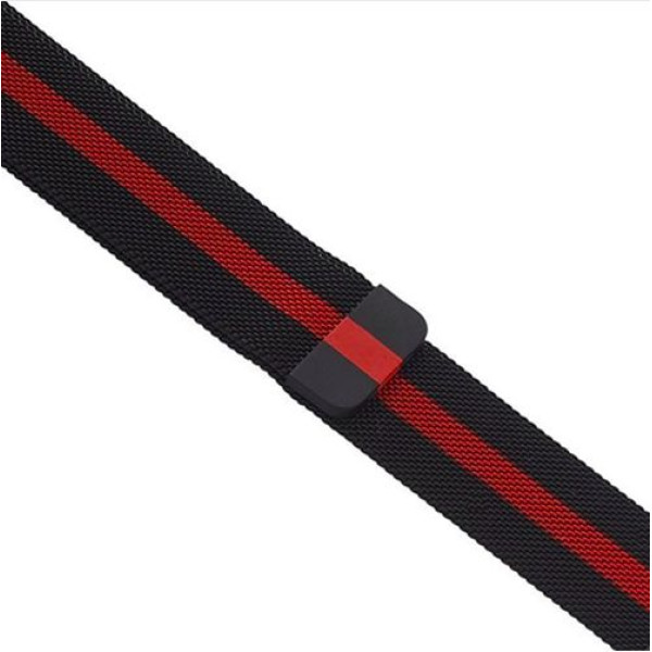 Ремешок-браслет для Apple Watch 42mm Milanese Loop 2 in 1 (Black-Red)
