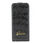 Чехол Флип для iPhone 5/5S GUESS Crocodile (черный) (кожа)