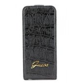 Чехол Флип для iPhone 5/5S GUESS Crocodile (черный) (кожа)