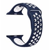 Ремінець-браслет для Apple Watch 42mm Silicone Nike Sport Band (Midnight Blue-Синій)