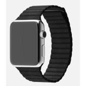Apple Watch 42mm Stainless Steel Case with Black Leather Loop (MJYP2)