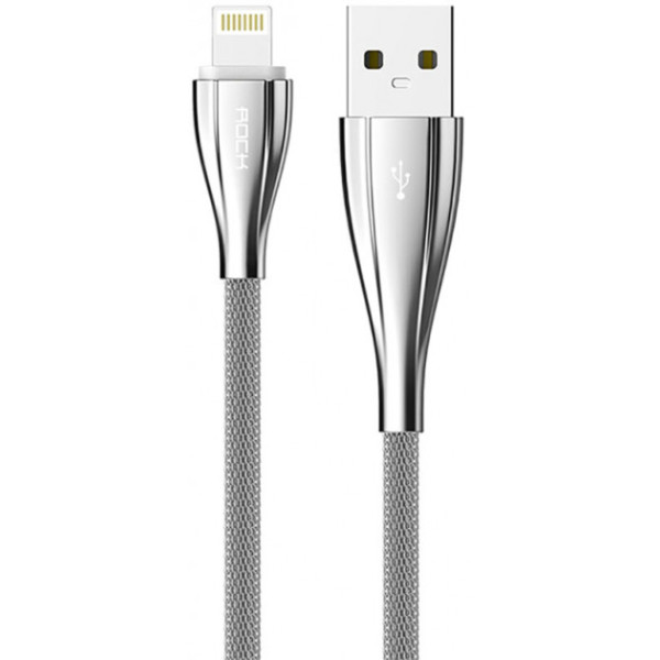 Кабель ROCK Metal Lightning 30 cm silver