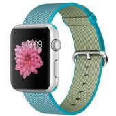 Apple Watch Sport 42mm Silver Aluminum Case with Scuba Blue Woven Nylon (MMFN2)