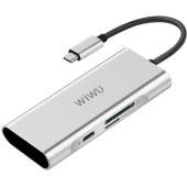 Перехідник WiWU HUB Type-C 6-in-1 T2 (Gray)