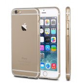 Чохол Накладка для iPhone 6 TOTU METAL HOLDER (Прозорий + Золотий) (Силікон)