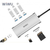 Перехідник WiWU Apollo HUB Type-C 6-in-1 A631 (Silver)