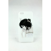 Чехол Накладка для iPhone 5/5S CONNEX SWAROVSKI Miss U Girl (белый) (пластик)