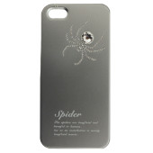 Чехол Накладка для iPhone 5/5S SWAROVSKI SPIDER (серебристый) (пластик)