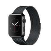 Apple Watch 42mm Space Black Stainless Steel Case, Space Black Milanese Loop (MMG22)