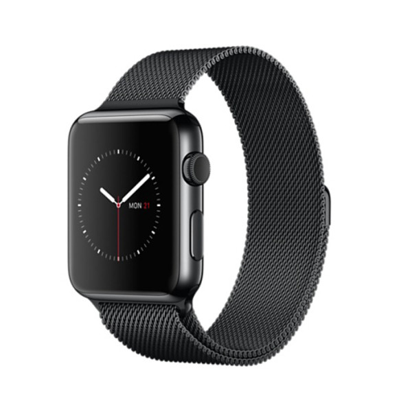 Apple Watch 42mm Space Black Stainless Steel Case, Space Black Milanese Loop (MMG22)