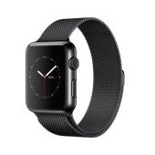 Apple Watch 42mm Space Black Stainless Steel Case, Space Black Milanese Loop (MMG22)