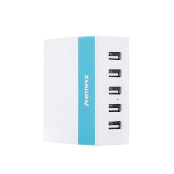 Сетевое зарядное устройство REMAX  RU-U1 5 USB(Синий)