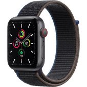 Apple Watch SE GPS + Cellular 44mm Space Gray Aluminum Case with Black Sport L. (MYEU2, MYF12)