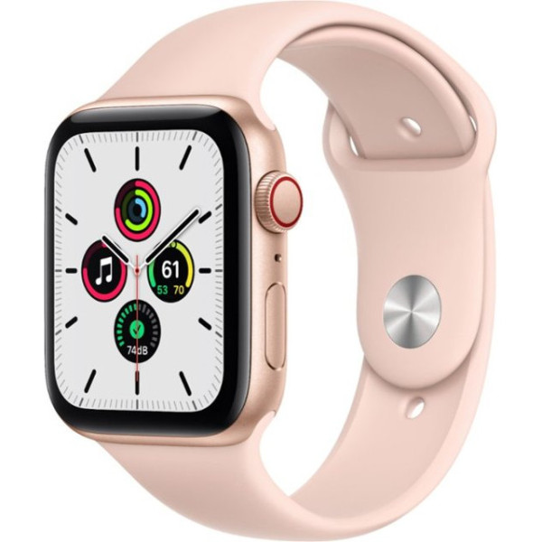 Apple Watch SE GPS + Cellular 44mm Gold Aluminum Case with Pink Sand Sport B. (MYEP2, MYEX2) - фото Apple Watch SE GPS + Cellular 44mm Gold Aluminum Case with Pink Sand Sport B. (MYEP2, MYEX2)