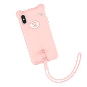 Чехол накладка iPhone Xs Max Baseus Bear  Case (pink)