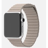 Apple Watch 42mm Stainless Steel Case with Stone Leather Loop (MJ442)
