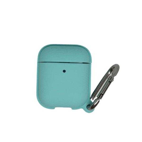 Чехол для AirPods 2 Hang Case Leather Silicone (sea blue) - фото Чехол для AirPods 2 Hang Case Leather Silicone (sea blue)
