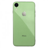 Чехол накладка iPhone Xr  Glass Silicone Case Logo (mint gum)