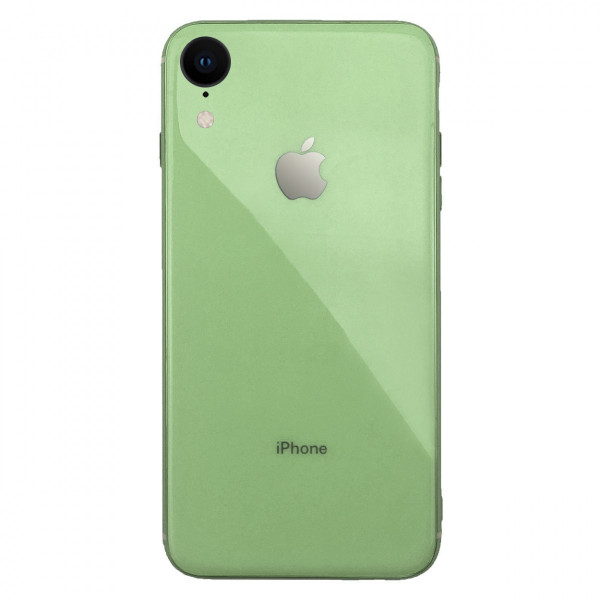 Чохол накладка iPhone Xr Glass Silicone Case Logo (mint gum)