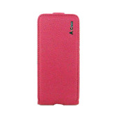 Чехол Флип для iPhone 5/5S A-CASE FLIP  (Розовый) (Кожа)