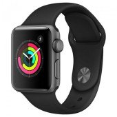 Apple Watch Series 3 GPS 42mm Space Gray Aluminum Case with Black Sport Band (MTF32)