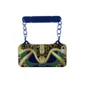 Чехол Накладка для iPhone 5/5S JUSTCAVALLI ORIGINAL BAG (синий) (силикон)