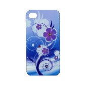 Чехол Накладка для iPhone 4/4S LAVAS SWAROVSKI Flower (Голубой) (Пластик)