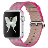 Apple Watch Sport 38mm Silver Aluminum Case with Pink Woven Nylon (MMF32)