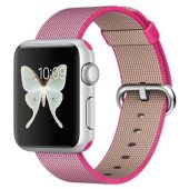 Apple Watch Sport 38mm Silver Aluminum Case with Pink Woven Nylon (MMF32)