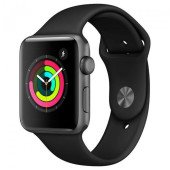 Apple Watch Series 3 GPS 38mm Space Gray Aluminum Case with Black Sport Band (MTF02)