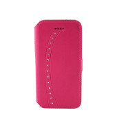 Чехол Книжка для iPhone 5/5S iMobo (малиновый) (кожа)