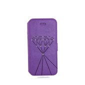 Чехол Книжка для iPhone 5/5S iMobo (фиолетовый) (кожа)