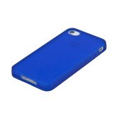 Чехол Накладка для iPhone 4/4S Cococ Case Twin-line (Синий) (Полиулетан)