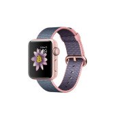 Apple Watch Series 2 38mm Rose Gold Aluminum Case with Light Pink/Midnight Blue Woven Nylon (MNP02)